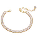 2021 new design golden zircon clavicle chain short necklace and bracelet set